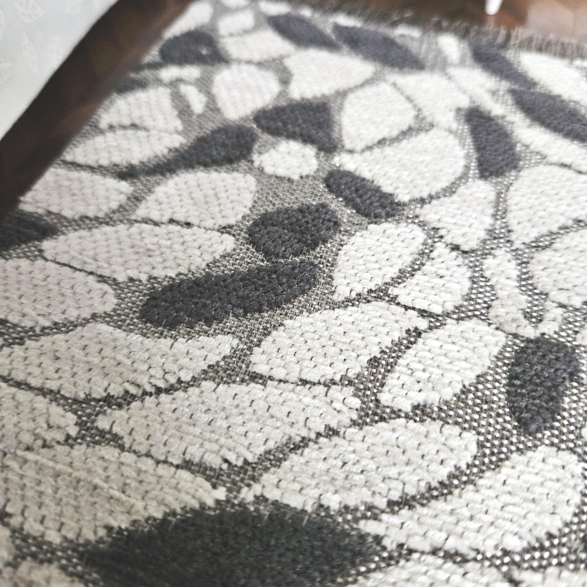 Dolls House Modern Dark Grey and White Pattern Rug