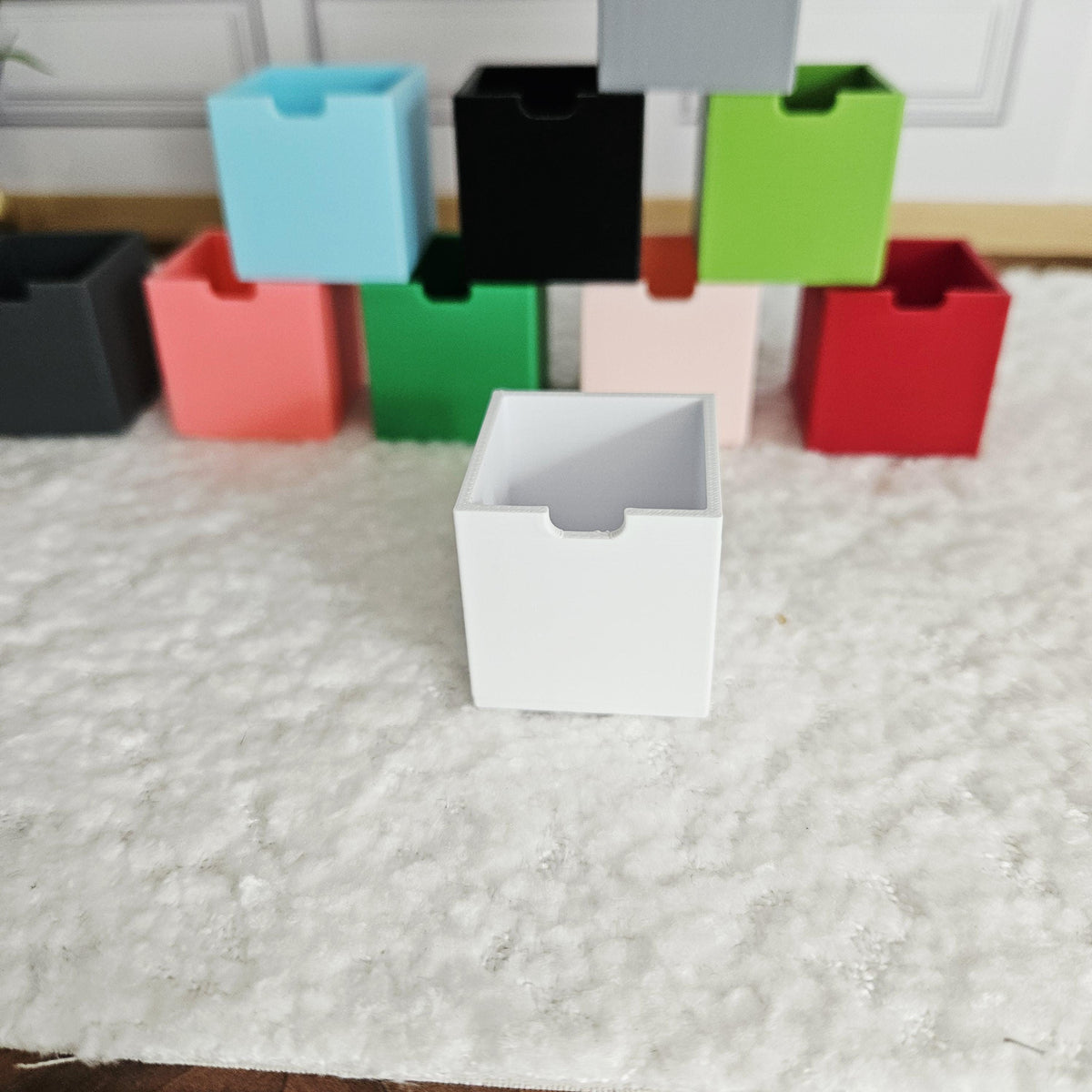 Dolls House Cube Storage Box, 12th Scale, Miniature Box, Choice of Colours