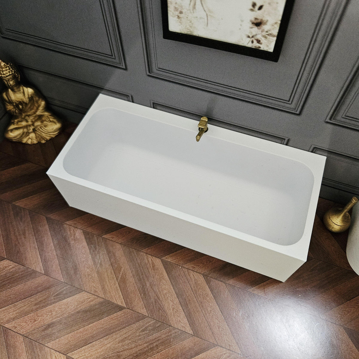 Modern Bath with Chrome Tap | 1:12 scale dolls house miniature
