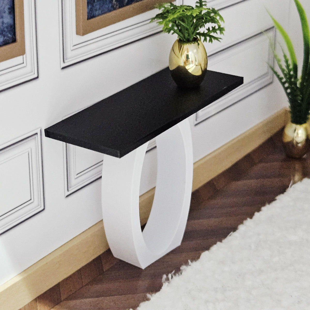 Modern Dolls House Console Table | Oval Base Accent Table | 1:12 Scale Miniature