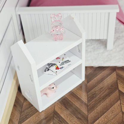 Rabbit Bookcase – alternate view 3 | 1:12 scale dolls house miniature