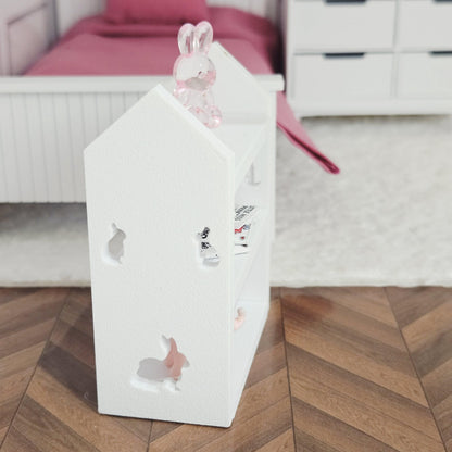 Rabbit Bookcase – alternate view 5 | 1:12 scale dolls house miniature