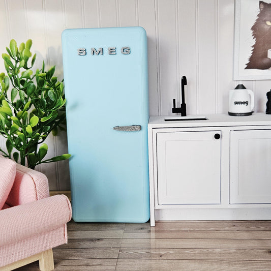 Light Blue SMEG Fridge | 1:12 scale dolls house miniature