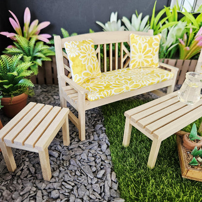 Garden Furniture Set – Sunny Yellow – alternate view 4 | 1:12 scale dolls house miniature