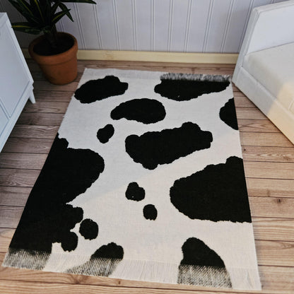 Rectangular Cowhide Rug – alternate view 2 | 1:12 scale dolls house miniature