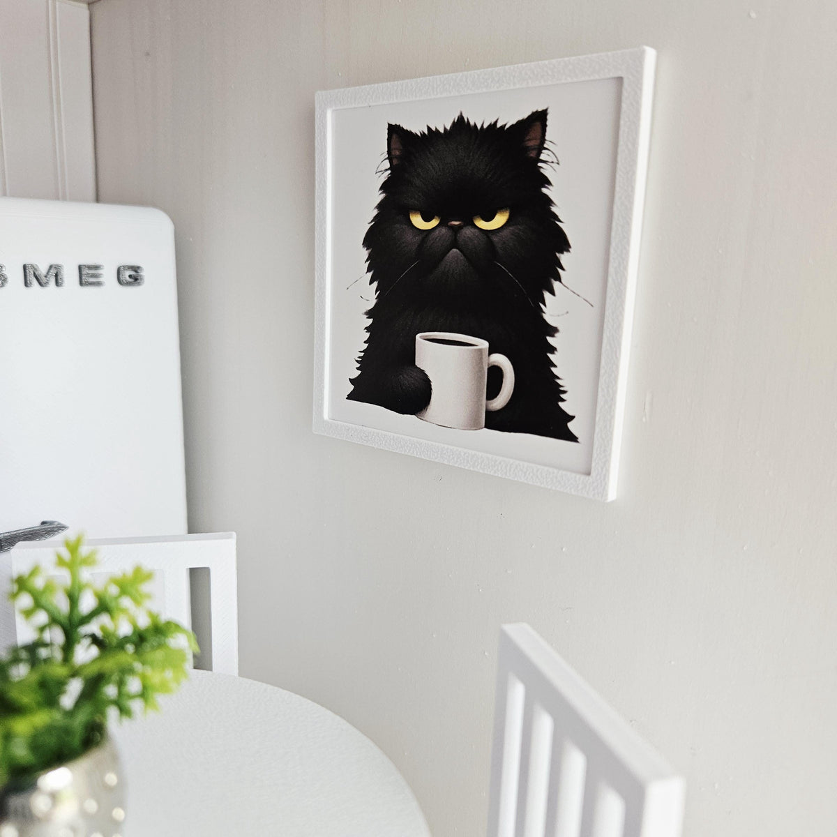 Dolls House Cat Print | Miniature Framed Wall Art