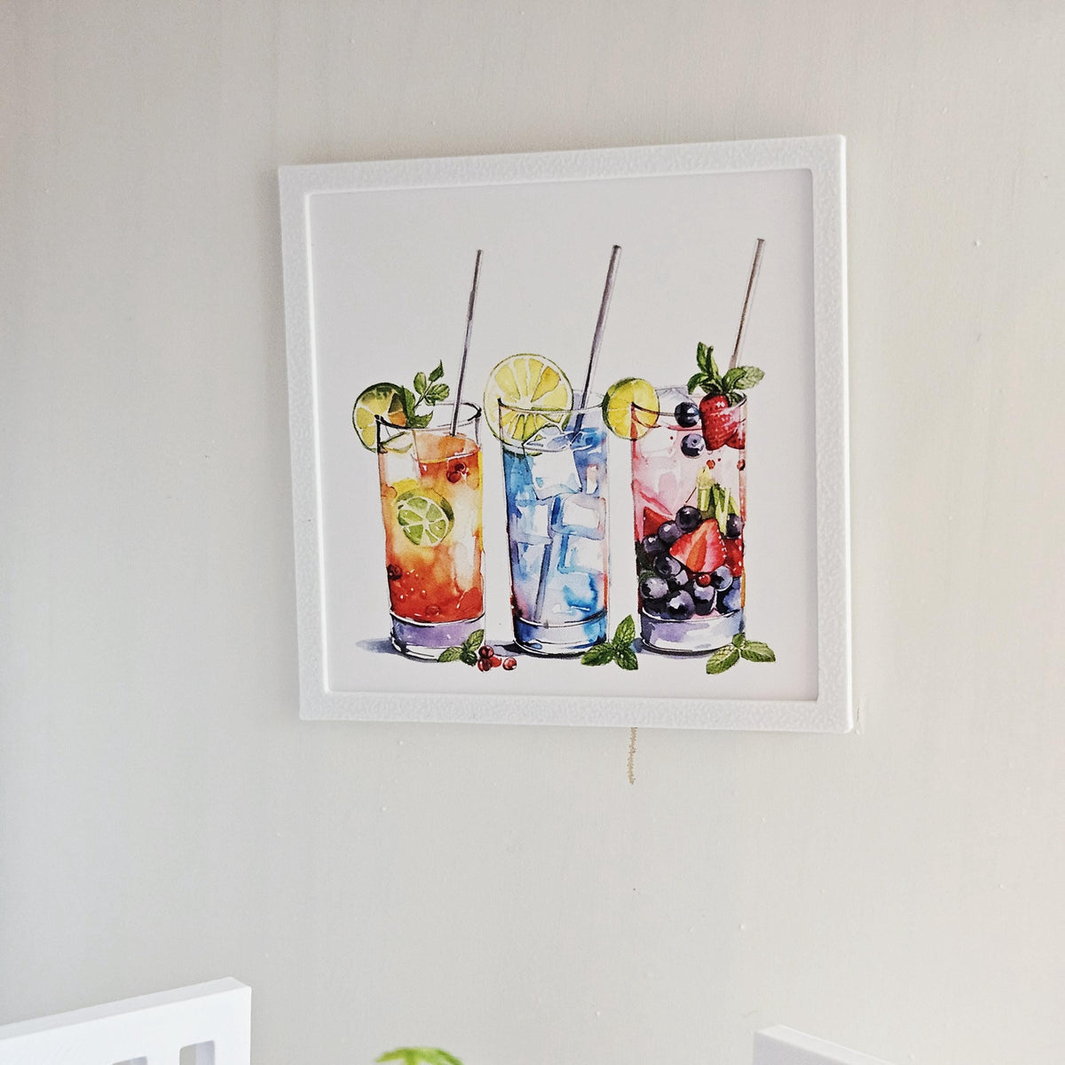 Dolls House Cocktail Wall Art | Framed Drinks Print | Bar & Kitchen Decor | 1:12 Scale