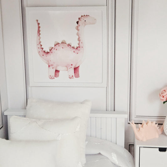 Pink Dinosaur Print – alternate view 2 | 1:12 scale dolls house miniature