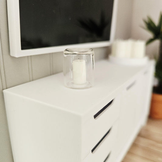 Dolls House Candle in a glass vase, 12th scale, miniature ornament