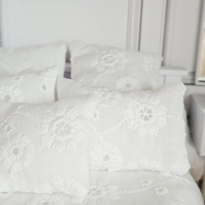 Broderie Anglaise Double Bedding – alternate view 5 | 1:12 scale dolls house miniature
