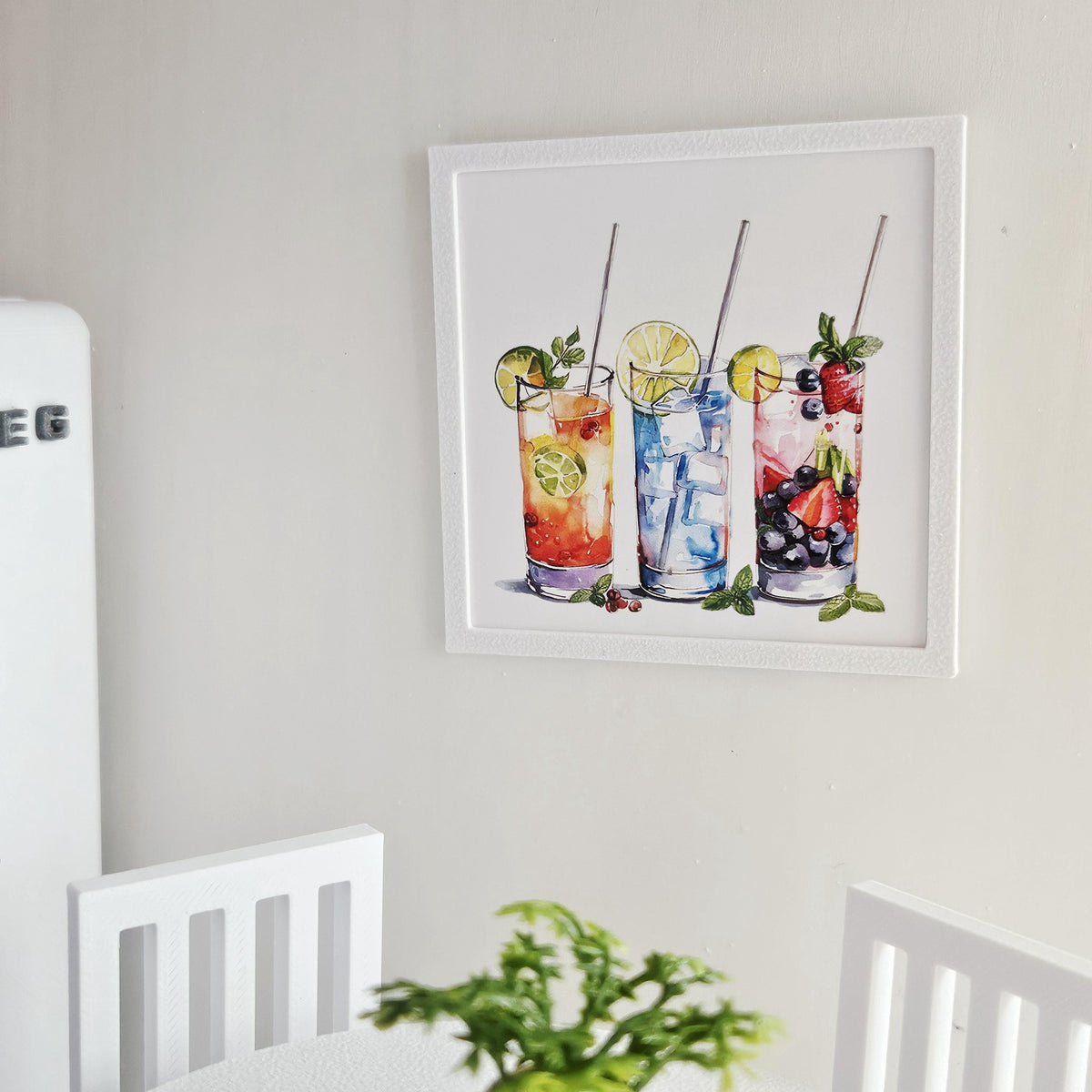 Dolls House Cocktail Wall Art | Framed Drinks Print | Bar & Kitchen Decor | 1:12 Scale