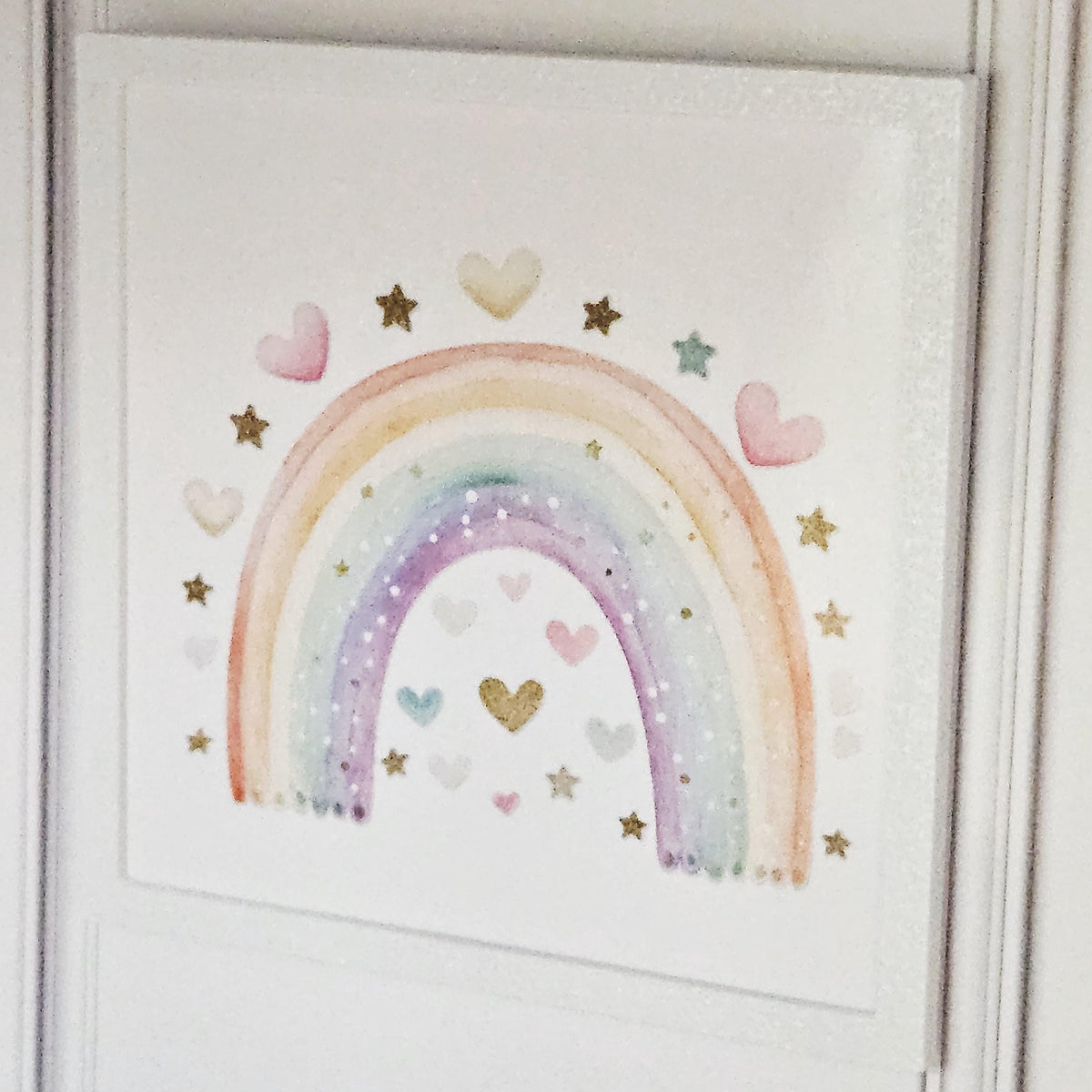 Dolls House Rainbow Wall Art | Framed Picture Print | Nursery & Bedroom Decor | 1:12 Scale