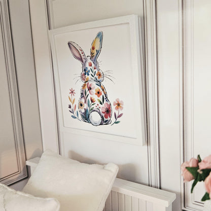 Floral Bunny Print – alternate view 2 | 1:12 scale dolls house miniature