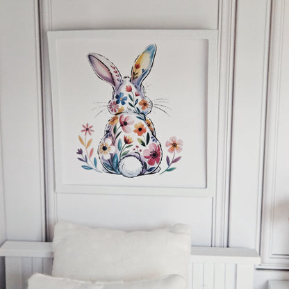 Floral Bunny Print – alternate view 4 | 1:12 scale dolls house miniature