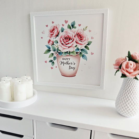 Dolls House Mother's Day Rose Print | 1:12 Scale Miniature Wall Art