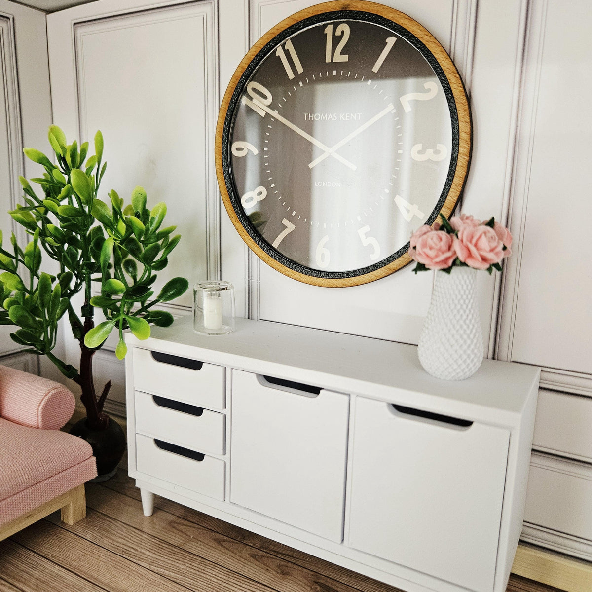 Black Thomas Kent Clock – alternate view 5 | 1:12 scale dolls house miniature