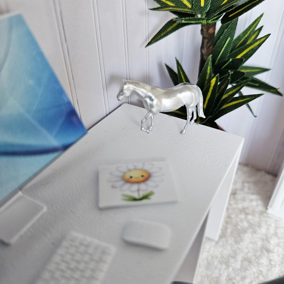 Dolls House Computer Set | Miniature Desktop PC with Keyboard & Mouse | 1:12 Scale