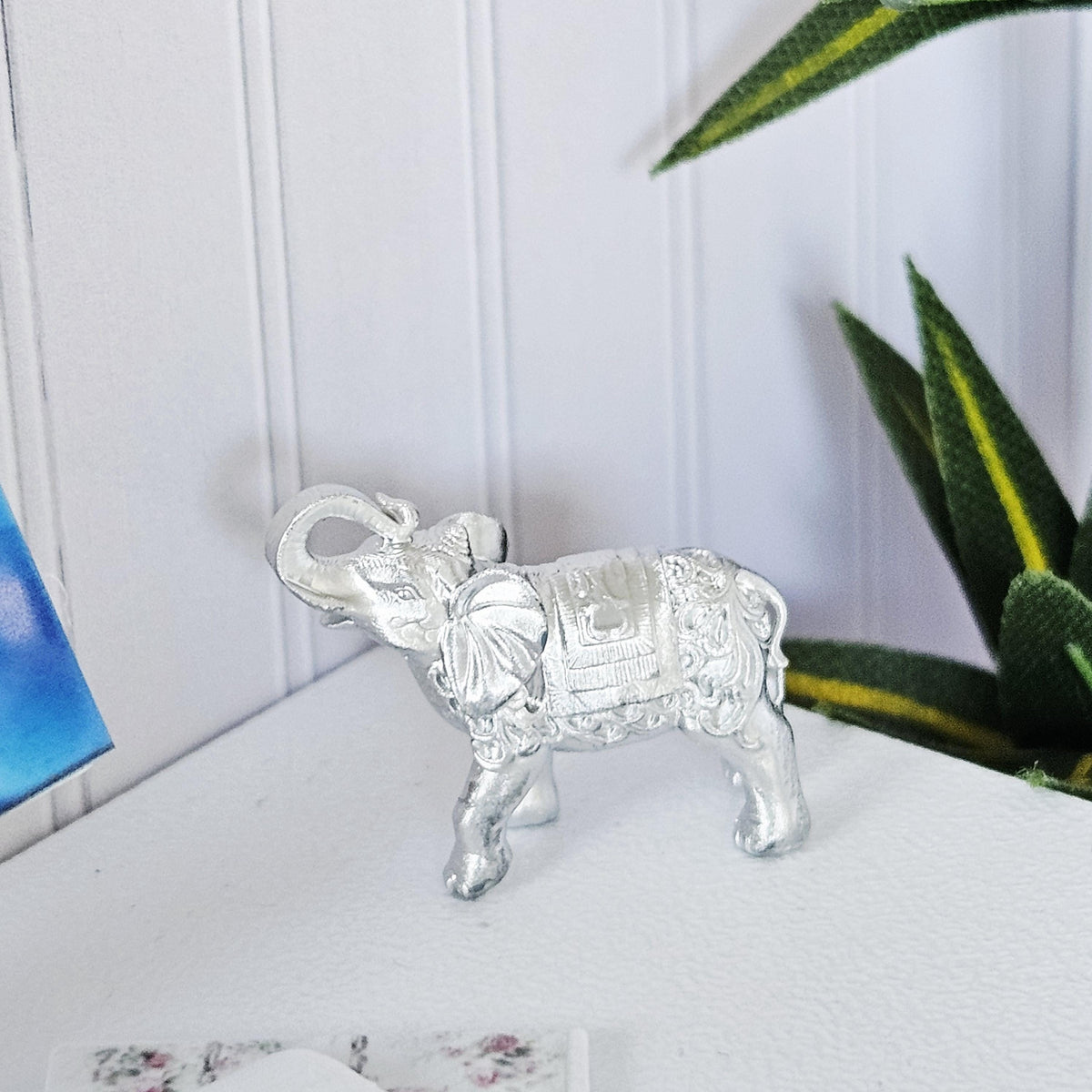 Dolls House Elephant Ornament | Miniature Animal Figure | Decorative Home Accent | 1:12 Scale