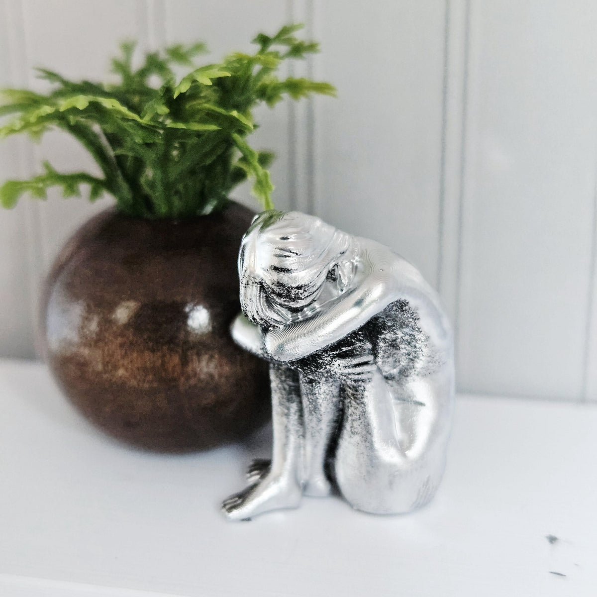 Dolls House Seated Lady Ornament | Contemporary Sculpture Figure | Modern Miniature Decor | 1:12 Scale
