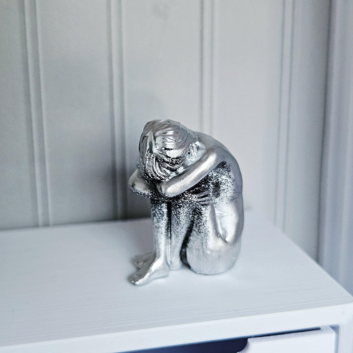 Dolls House Seated Lady Ornament | Contemporary Sculpture Figure | Modern Miniature Decor | 1:12 Scale