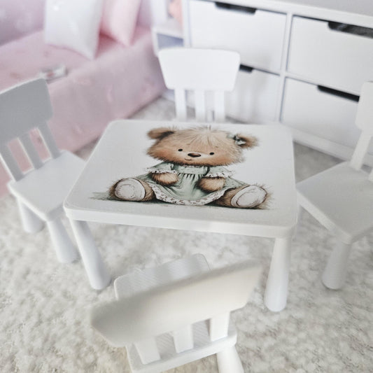 Teddy Bear Children's Table & Chairs – alternate view 2 | 1:12 scale dolls house miniature