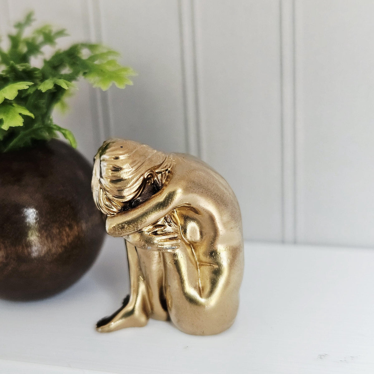 Dolls House Seated Lady Ornament | Contemporary Sculpture Figure | Modern Miniature Decor | 1:12 Scale