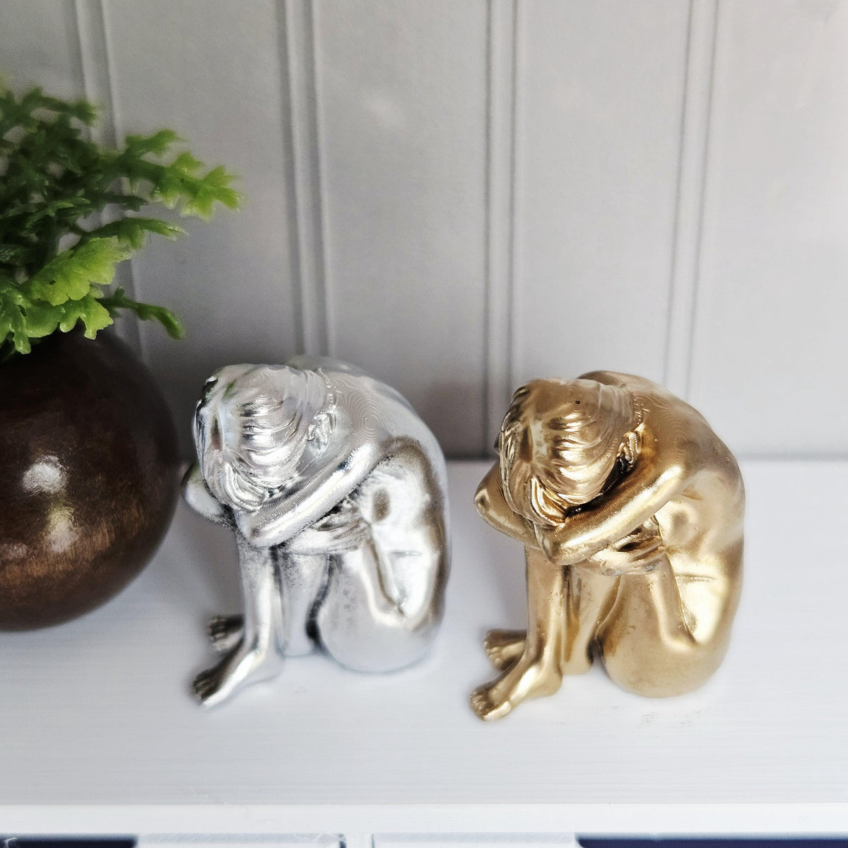 Dolls House Seated Lady Ornament | Contemporary Sculpture Figure | Modern Miniature Decor | 1:12 Scale