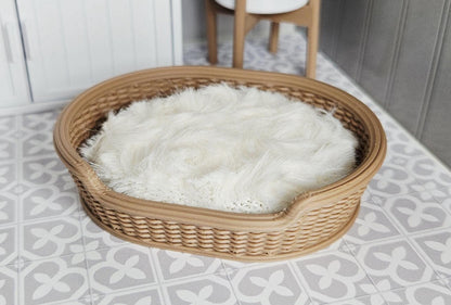 Natural Wicker Dog Bed – alternate view 6 | 1:12 scale dolls house miniature