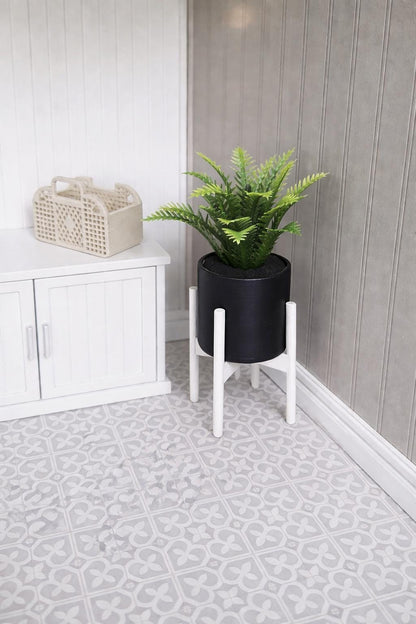 Modern Plant Pot with Stand & Plant – alternate view 2 | 1:12 scale dolls house miniature