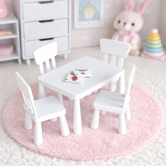 IKEA-Style Children's Table & Chairs | 1:12 scale dolls house miniature