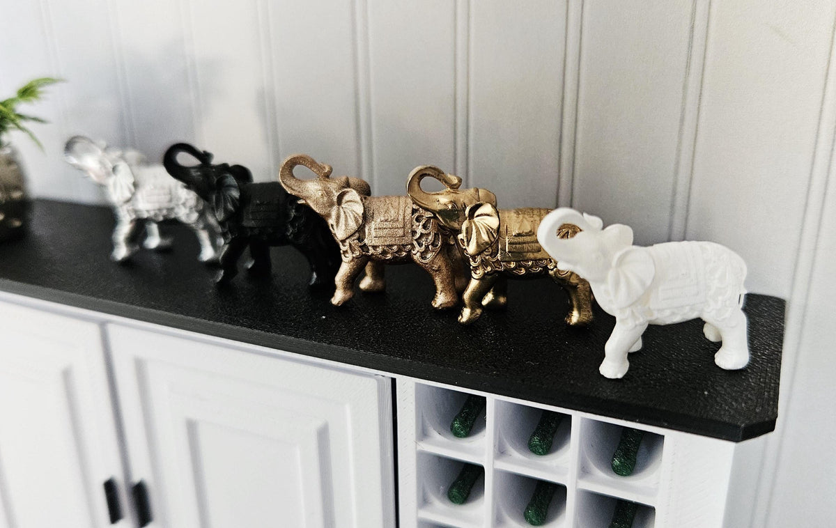 Dolls House Elephant Ornament | Miniature Animal Figure | Decorative Home Accent | 1:12 Scale