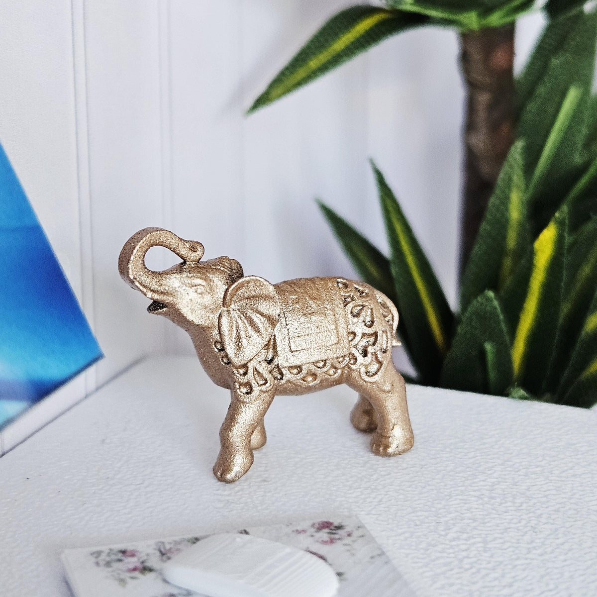 Dolls House Elephant Ornament | Miniature Animal Figure | Decorative Home Accent | 1:12 Scale