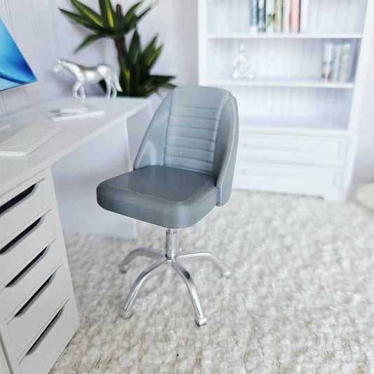Dolls House Swivel Office Chair | Modern Desk Chair | 1:12 Scale Miniature Furniture