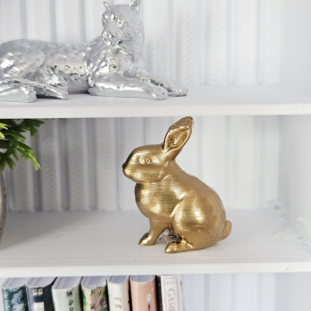 Dolls House Bunny Ornament | Miniature Rabbit Figure | Shelf Decor | 1:12 Scale