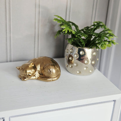 Metallic Cat Ornament | 1:12 scale dolls house miniature