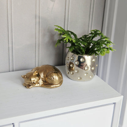 Metallic Cat Ornament – alternate view 6 | 1:12 scale dolls house miniature