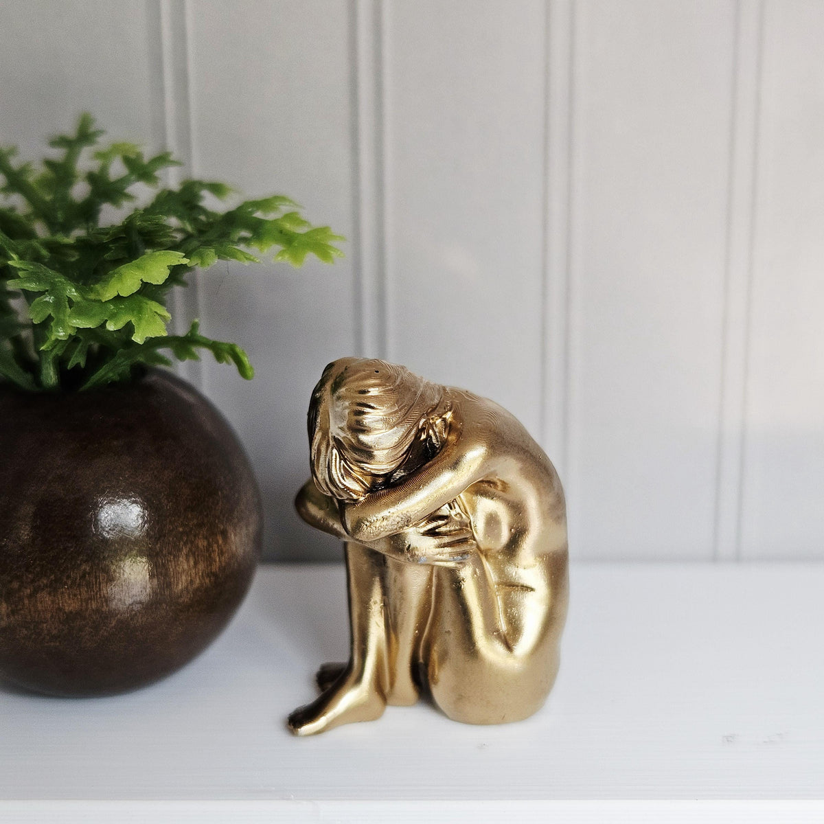 Dolls House Seated Lady Ornament | Contemporary Sculpture Figure | Modern Miniature Decor | 1:12 Scale