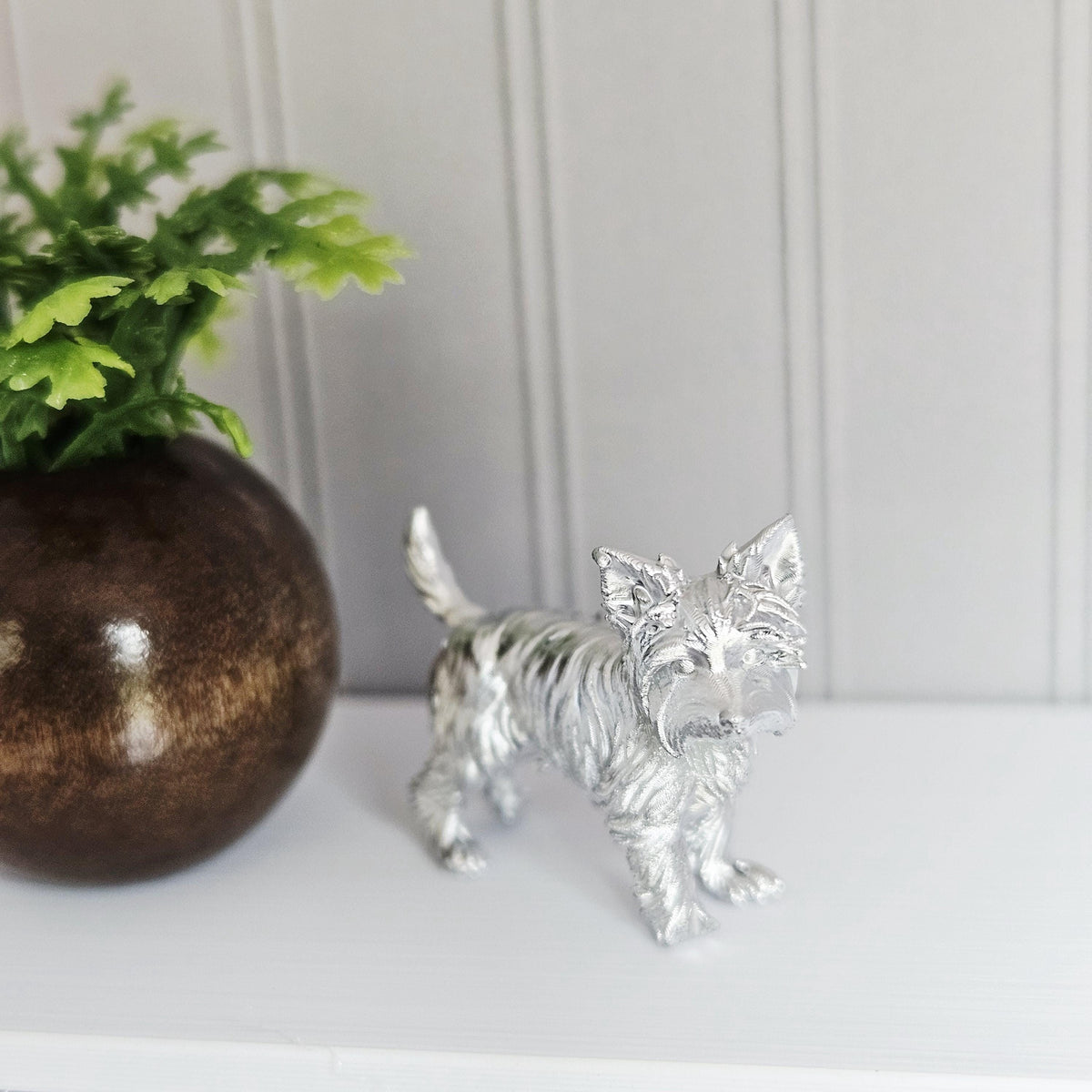 Dolls House Yorkshire Terrier Dog | Miniature Yorkie Ornament | Pet Decor | 1:12 Scale