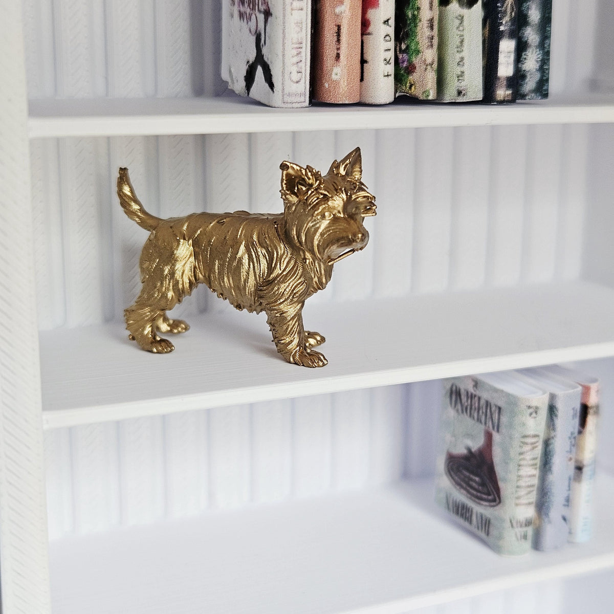 Dolls House Yorkshire Terrier Dog | Miniature Yorkie Ornament | Pet Decor | 1:12 Scale
