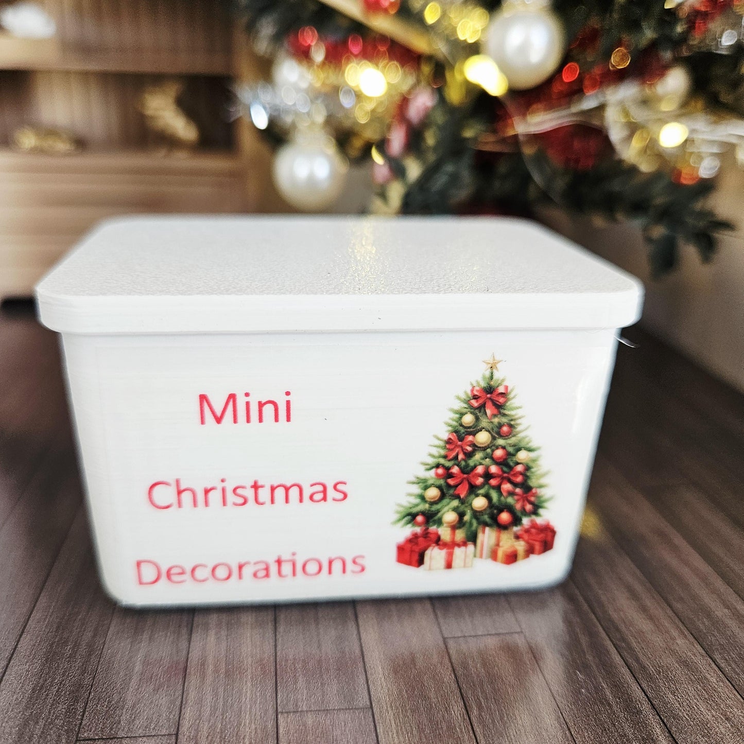 Dolls House Christmas Decorations Box | Mini Storage Box | Festive Accessory | 1:12 Scale