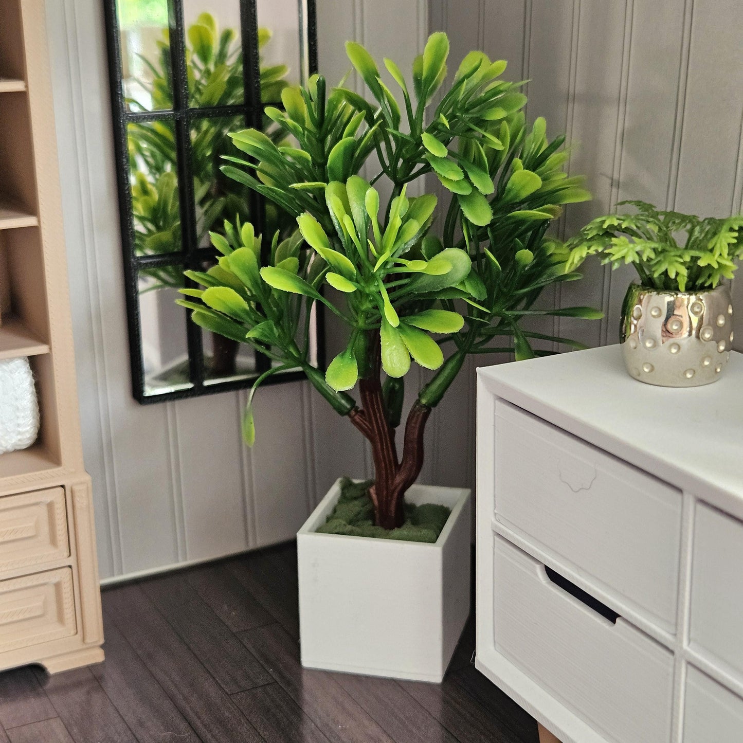Dolls House Indoor Tree | Modern Potted Plant Decor | Large Miniature Houseplant | 1:12 Scale | 70–120mm