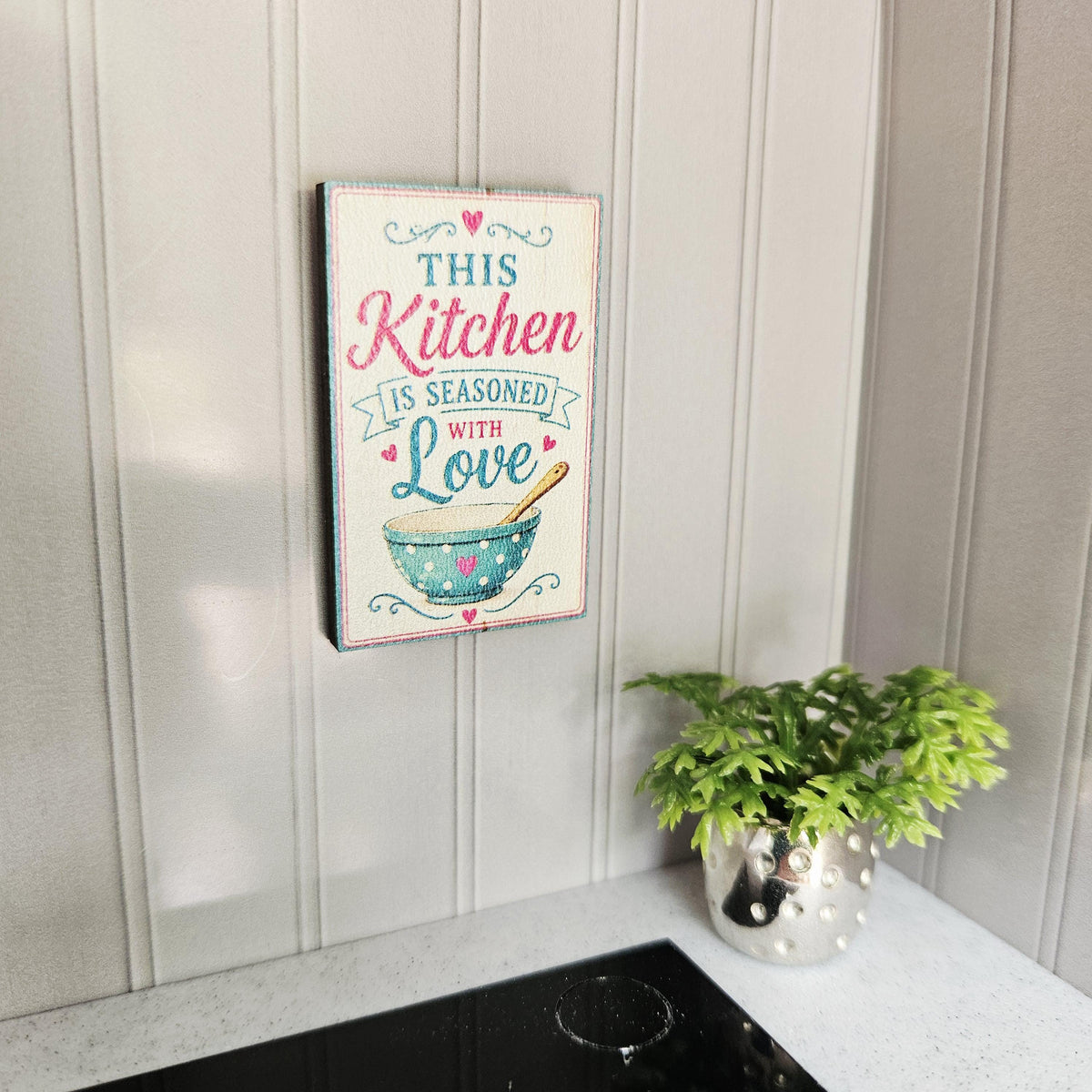 Dolls House Kitchen Wall Sign | This Kitchen Is Seasoned With Love