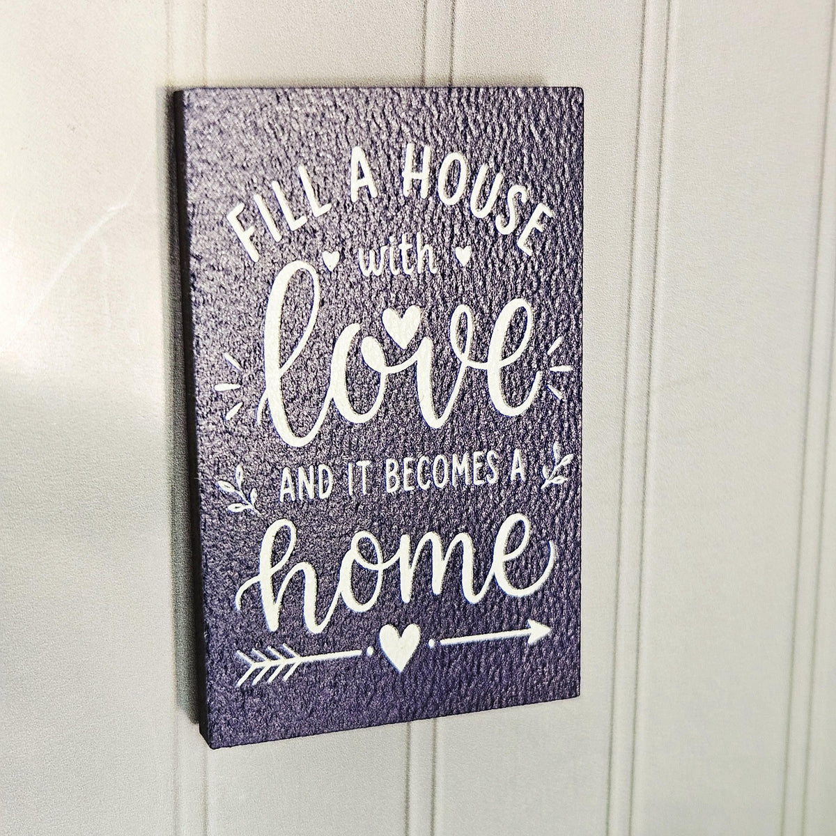 Dolls House Love Quote Wall Sign | Fill a House with Love | 1:12 Scale Miniature Home Decor | 25–40mm