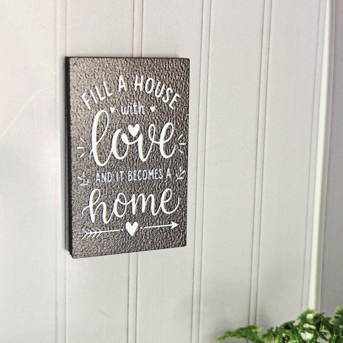 Dolls House Love Quote Wall Sign | Fill a House with Love | 1:12 Scale Miniature Home Decor | 25–40mm
