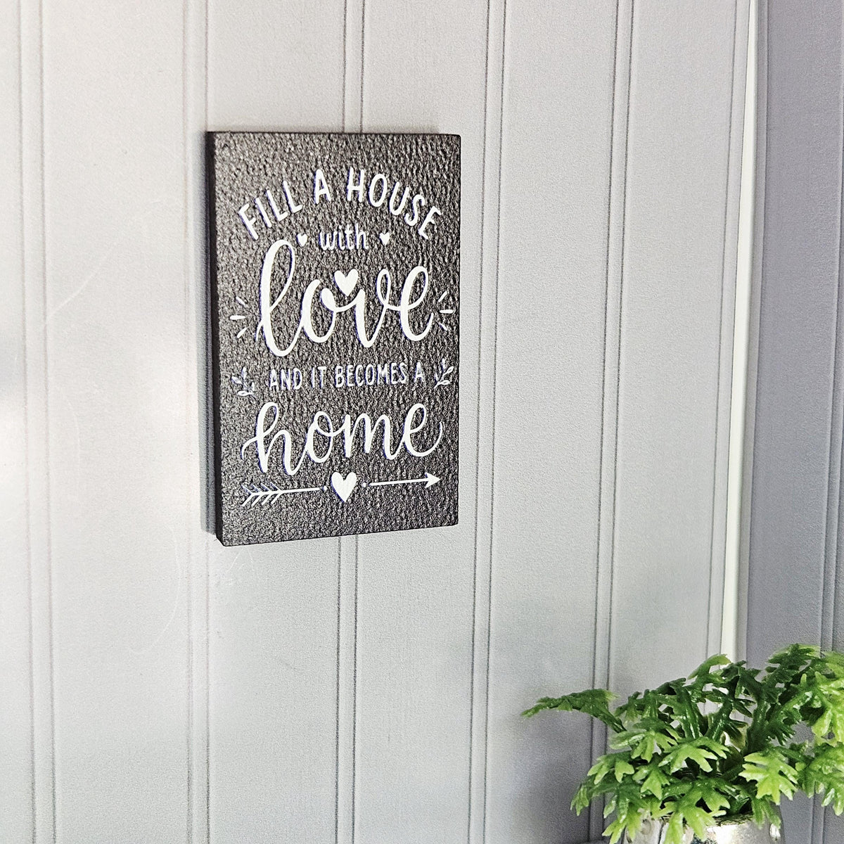 Dolls House Love Quote Wall Sign | Fill a House with Love | 1:12 Scale Miniature Home Decor | 25–40mm