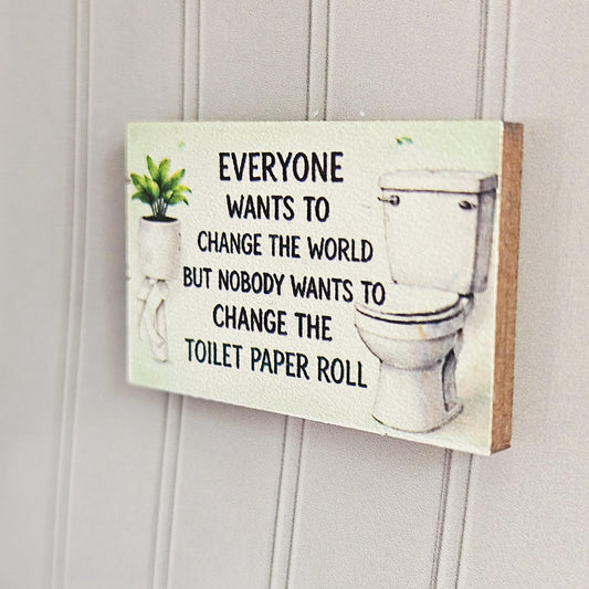 Funny Toilet Quote Sign – alternate view 2 | 1:12 scale dolls house miniature