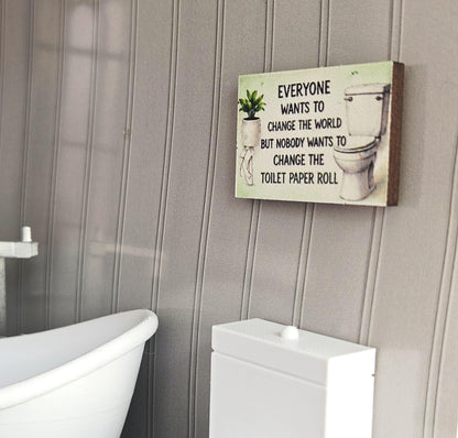 Funny Toilet Quote Sign | 1:12 scale dolls house miniature