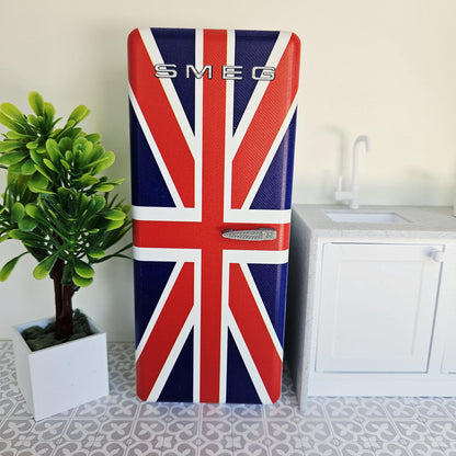 Union Jack SMEG-Style Fridge | 1:12 scale dolls house miniature