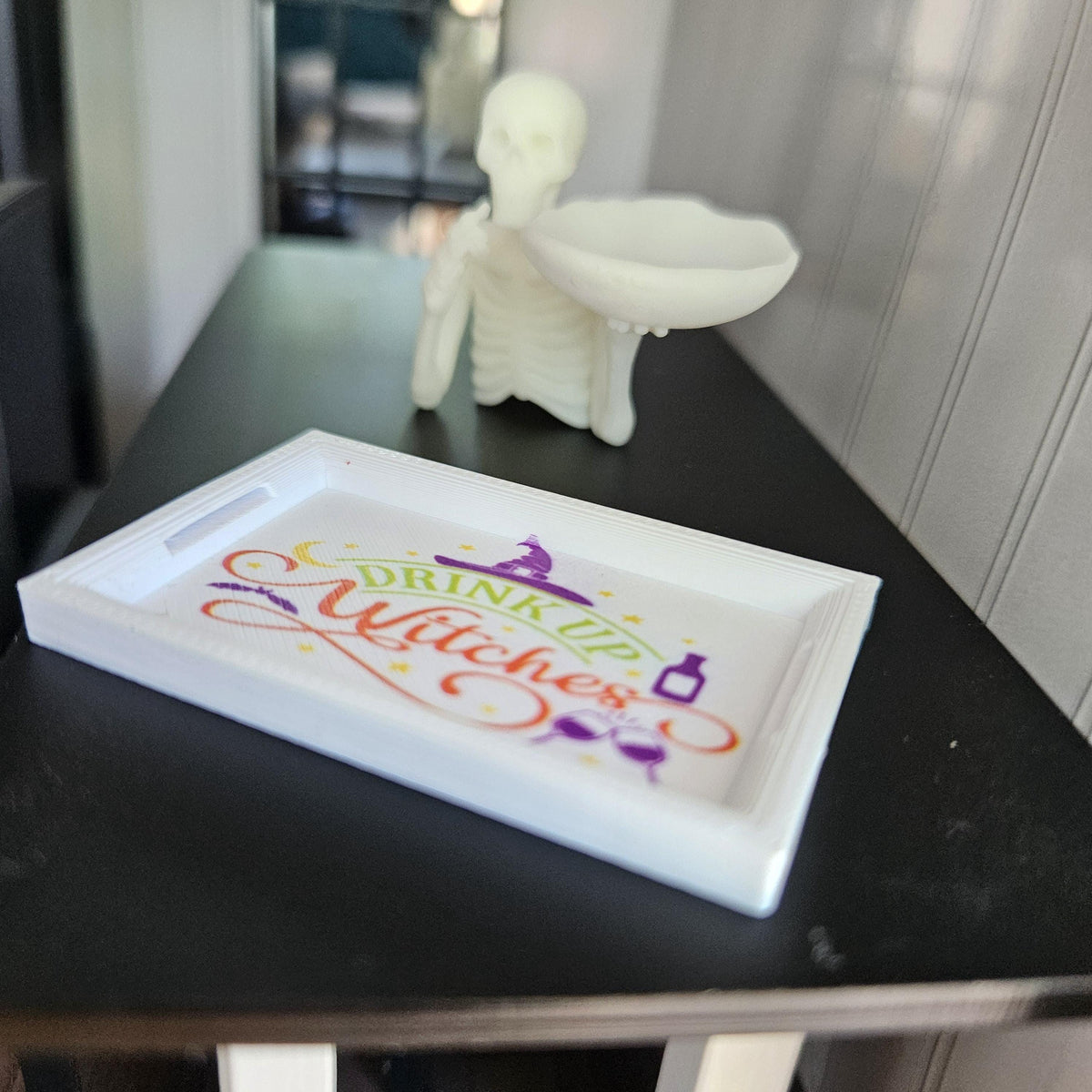 Dolls House Halloween Tray | “Drink Up Witches” Serving Tray | Mini Drinks Tray | 1:12 Scale