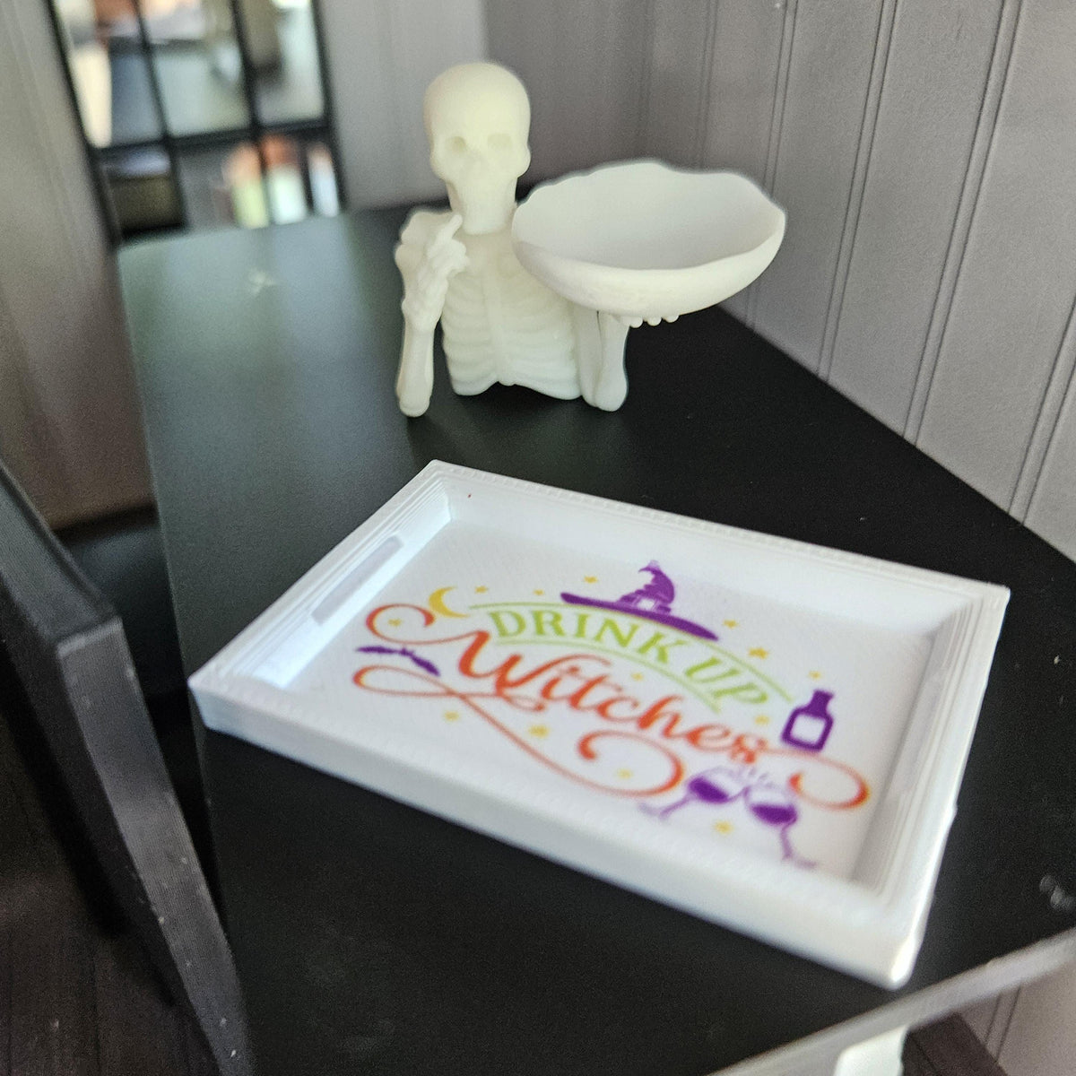 Dolls House Halloween Tray | “Drink Up Witches” Serving Tray | Mini Drinks Tray | 1:12 Scale